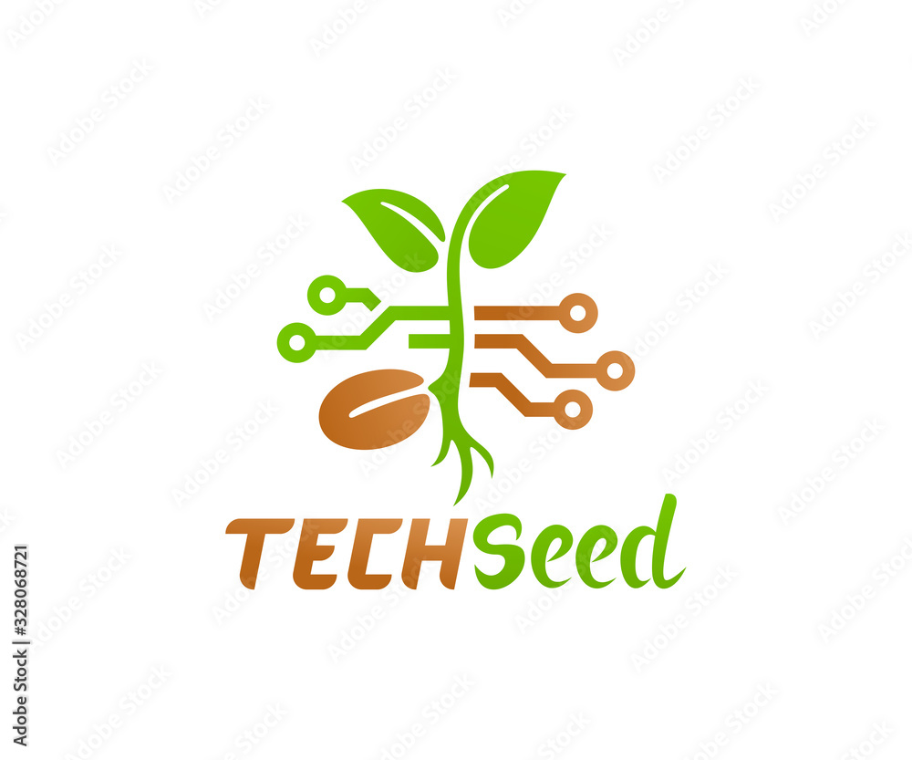 Technology And Innovation In Agriculture Logo Design Plant And Seed In Electrical Circuit Vector Design And Illustration Stock Vector Adobe Stock