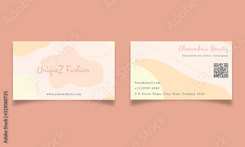 Business card triple color abstract Minimalist template