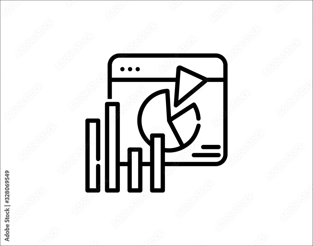 Statistics icon for web and mobile app usage Statistics icon for web and mobile app usage