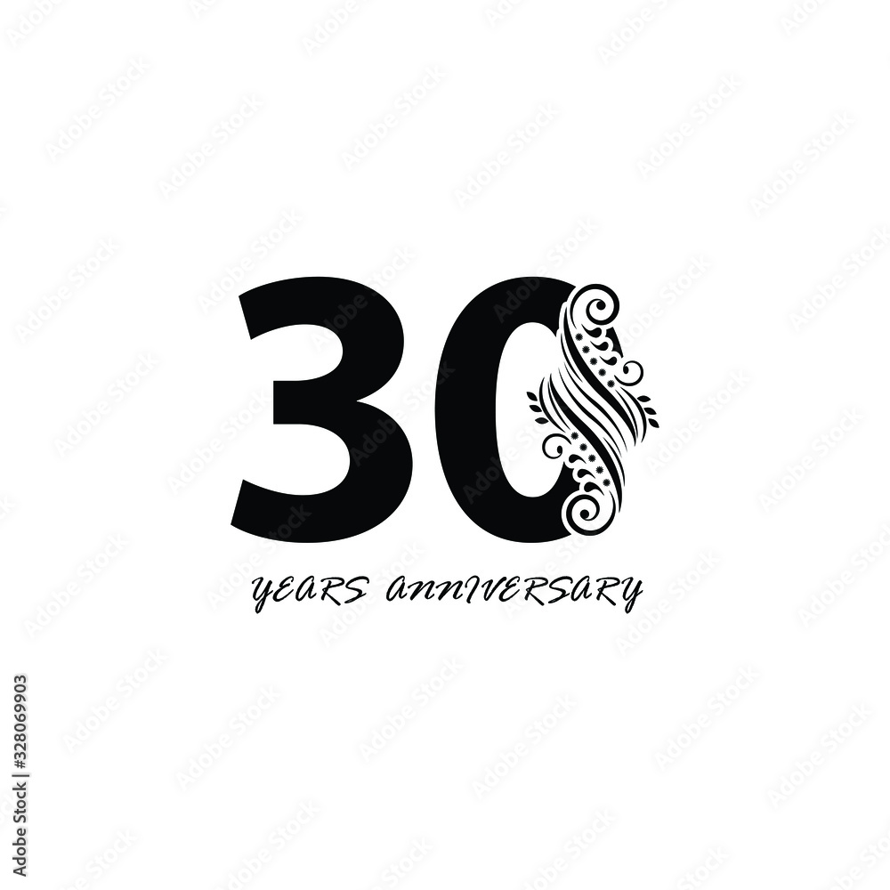 30 years anniversary vector, style for celebration, logo template 30 years anniversary vector, style for celebration, logo template