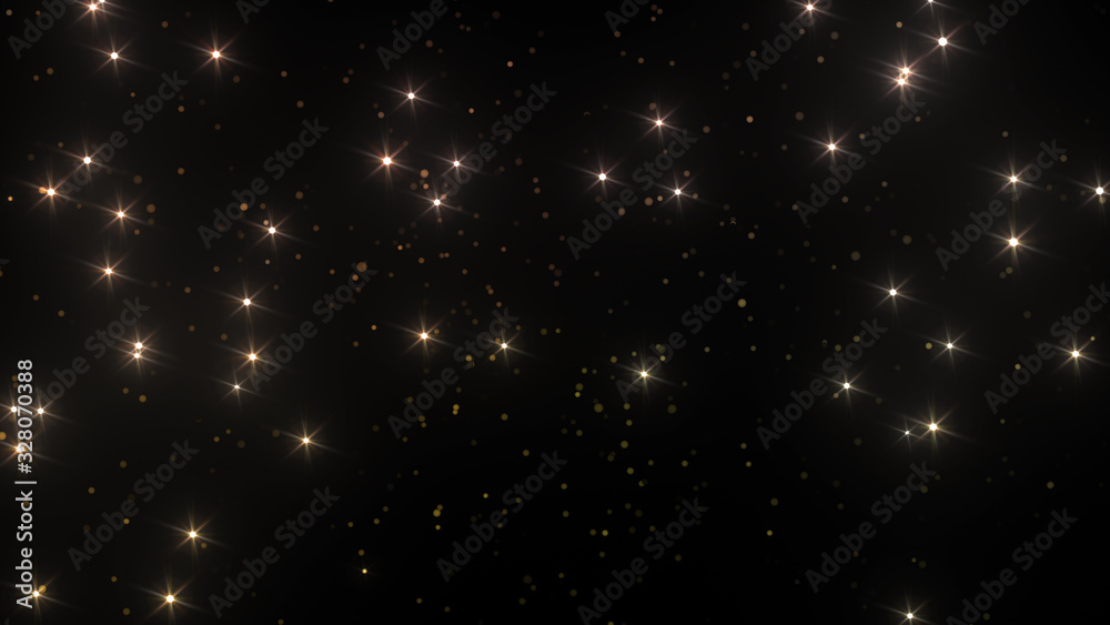 Αυτοκόλλητο illumination neon space star particle flash light 3D illustration abstract backg