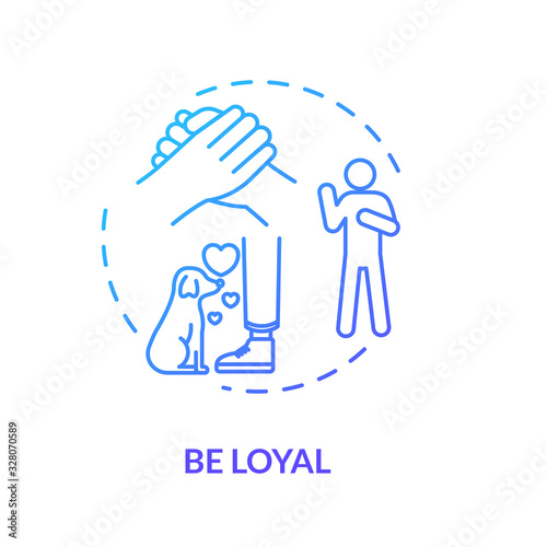 Be loyal concept icon. Friendship relationships and social skills advice. Being faithful and trustworthy friend idea thin line illustration. Vector isolated outline RGB color drawing