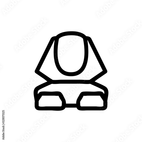 Egypt sphinx icon vector. Thin line sign. Isolated contour symbol illustration