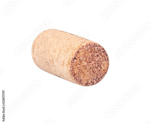 Vintage wine cork isolated on the white background