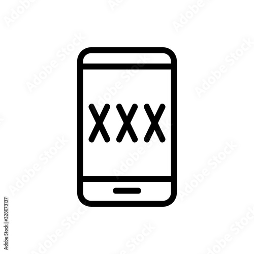 adult video icon vector. Thin line sign. Isolated contour symbol illustration