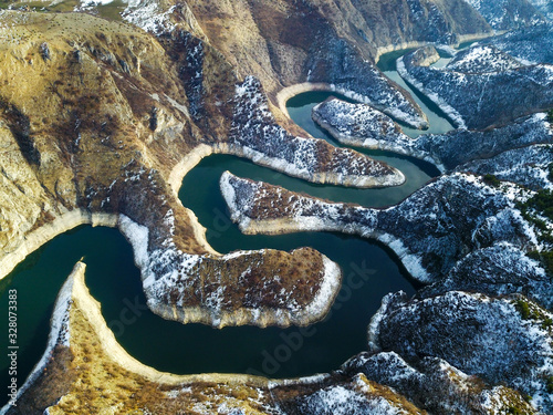 Air view of Uvac river meanders photo
