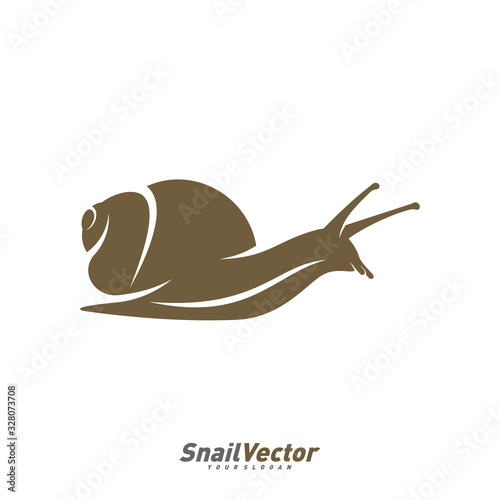 Snail logo design vector template. Silhouette of Snail design illustration