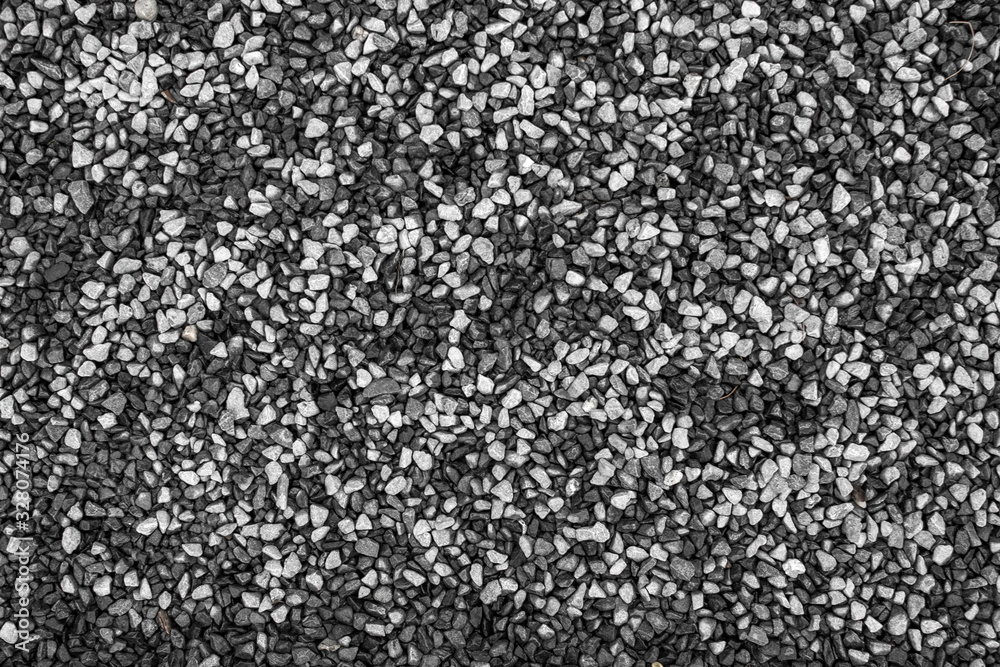 Gravel texture with various black and white colors background pattern Gravel texture with various black and white colors background pattern