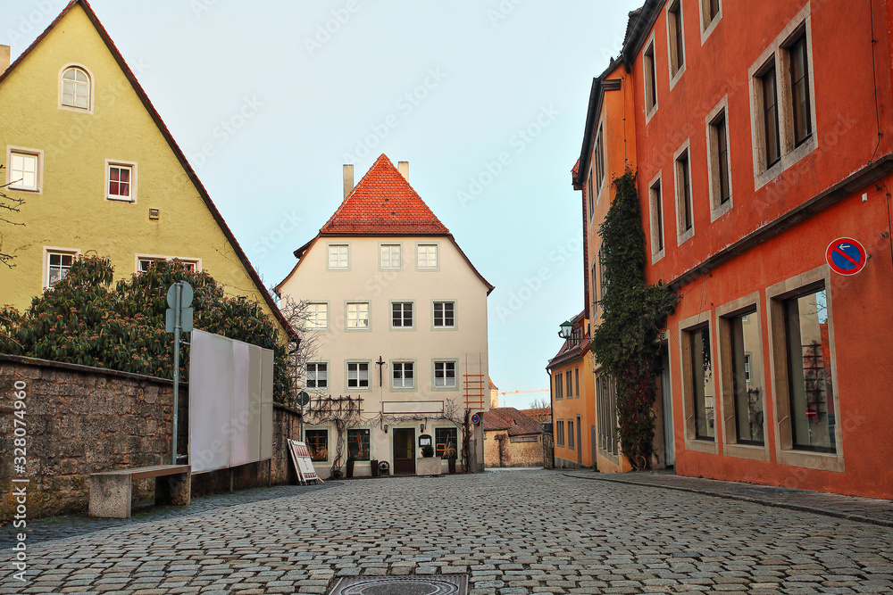 Beautiful Deutsch street of a small old provincial town Beautiful Deutsch street of a small old provincial town
