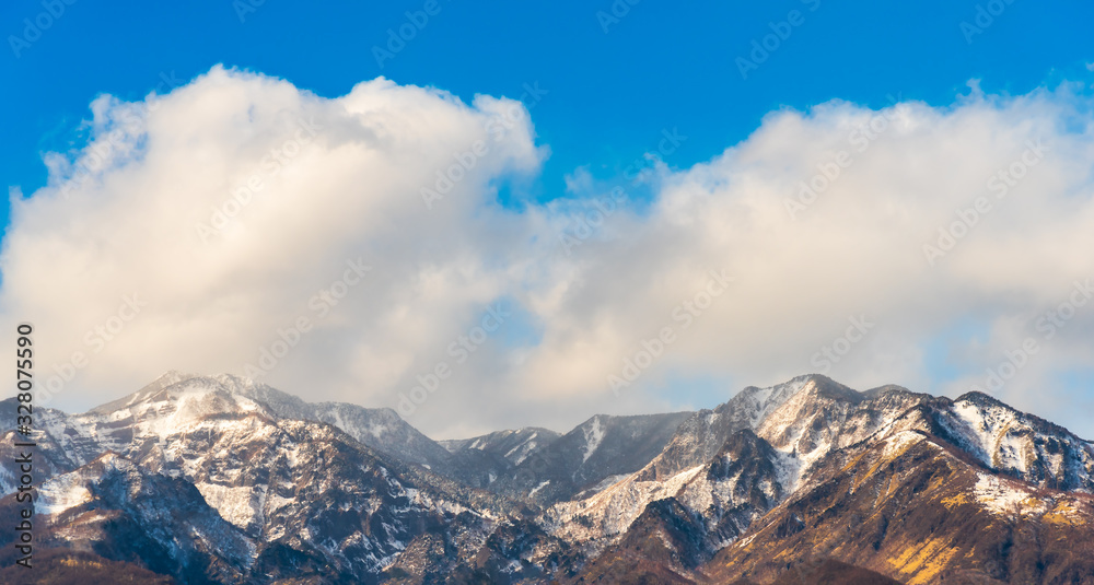 Lanscape of Nyoho mountain snow mountain in Nikko city Tochigi prefecture Japan.