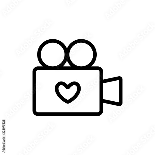 adult video icon vector. Thin line sign. Isolated contour symbol illustration