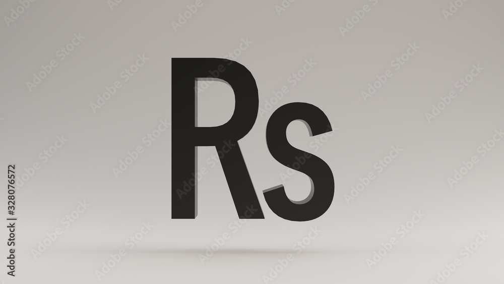 Black Indian Rupee Formerly Sign 3d illustration 3d render Black Indian Rupee Formerly Sign 3d illustration 3d render