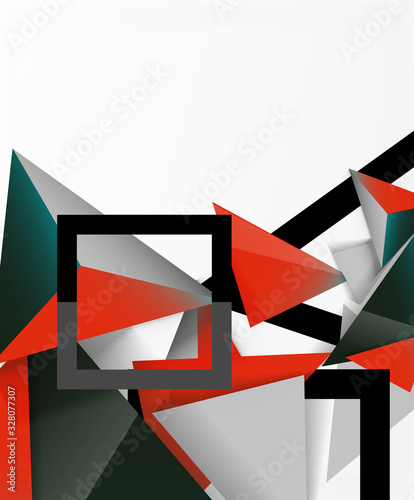 Abstract background, mosaic 3d triangles composition, low poly style design. Vector Illustration For Wallpaper, Banner, Background, Card, Book Illustration, landing page