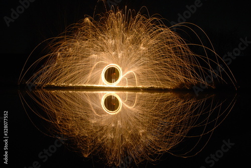 Burning Circle with water reflection