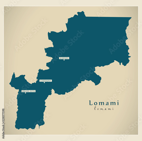 Modern Map - Lomami province map of DR Congo photo