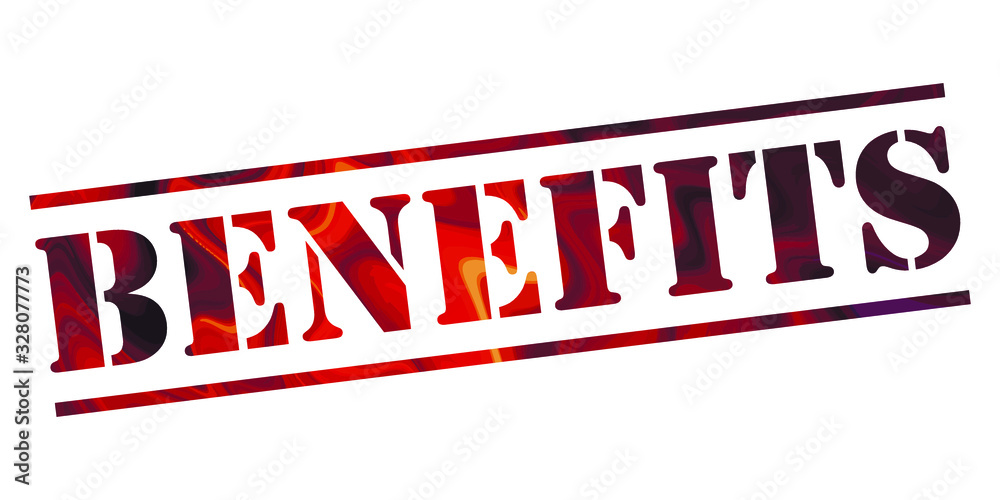 benefits. Vector stamp. White isolated benefits. Vector stamp. White isolated