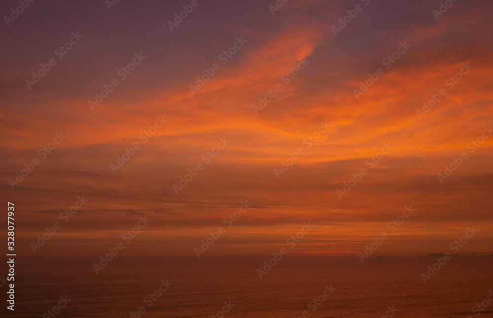 Sunset Miraflores Peru. Coast.