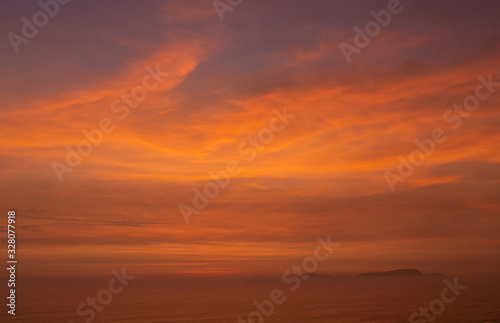 Sunset Miraflores Peru. Coast. © A