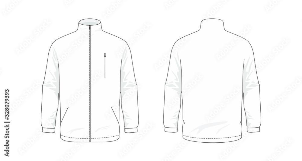 Jacket template/mockup for designs in vector format. Colors and ...