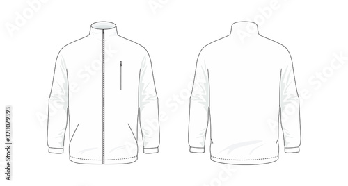 Jacket template/mockup for designs in vector format. Colors and gradients are easily modified, shadows can be hidden