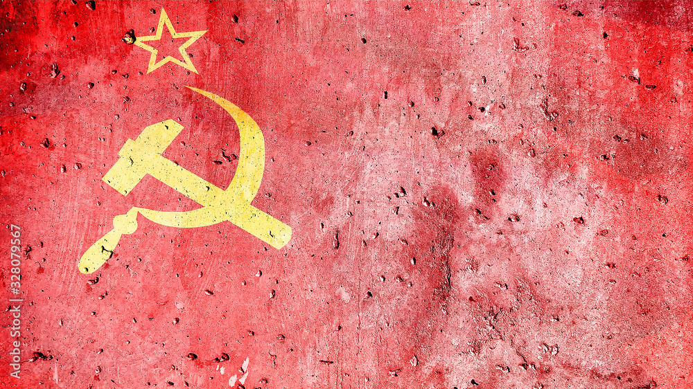 Ussr Background USSR flag on concrete wall background Stock Photo | Adobe Stock