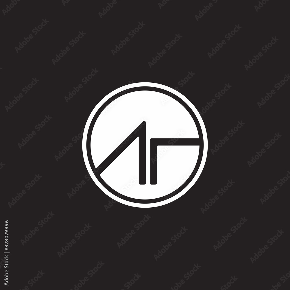 abstract letter ar negative space circle geometric line logo vector abstract letter ar negative space circle geometric line logo vector