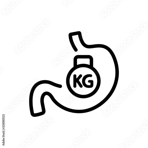 heaviness in the stomach icon vector. Thin line sign. Isolated contour symbol illustration
