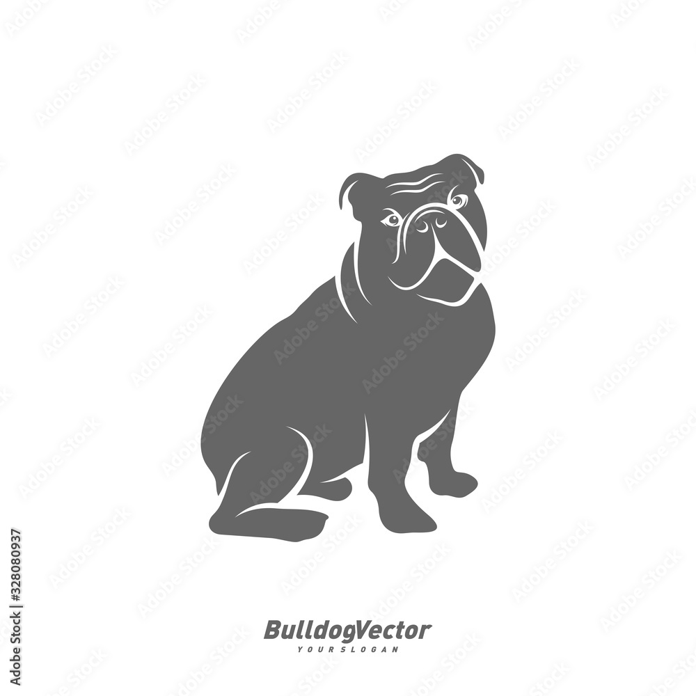 Bulldog logo design vector template. Silhouette of Bulldog design illustration