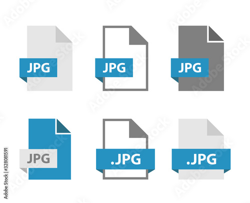 JPG files document icon set, JPG file format sign
