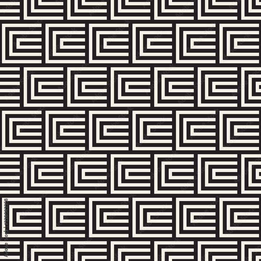 Vector seamless lines mosaic pattern. Modern stylish abstract texture. Repeating geometric tiles with stripe elements