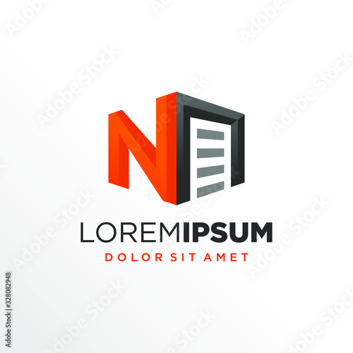 Initial Letter B Garage Door Logo Design