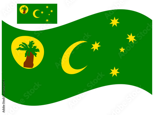 Wave Cocos Islands Flag Vector © yurchello108