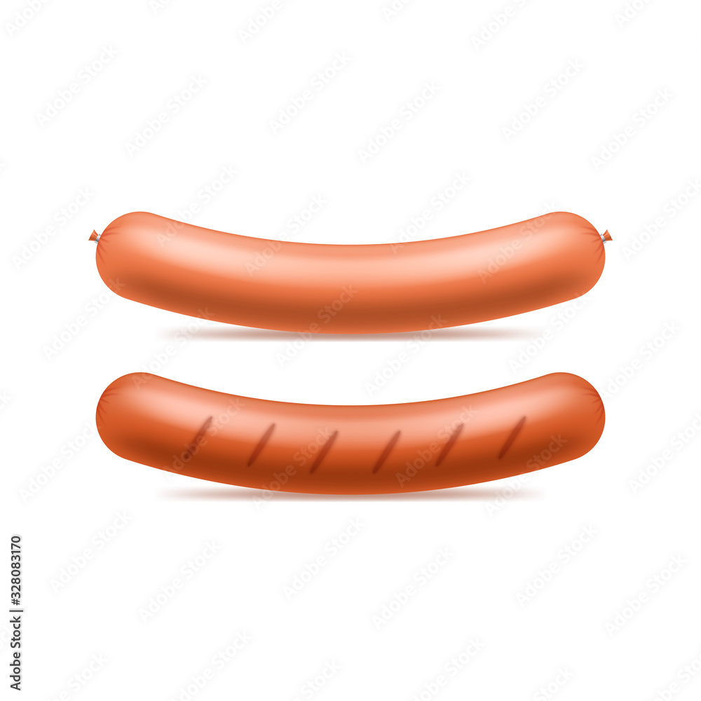 Realistic 3d Detailed Sausages Meat Set. Vector Realistic 3d Detailed Sausages Meat Set. Vector
