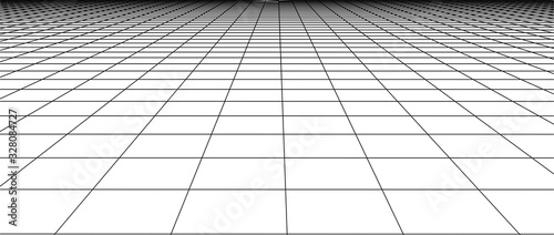 Abstract frame landscape. Vector perspective grid. 3d mesh