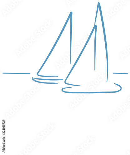 Sailboat Silhouette Vector Illustration
