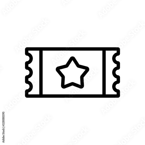 ticket to the museum icon vector. Thin line sign. Isolated contour symbol illustration