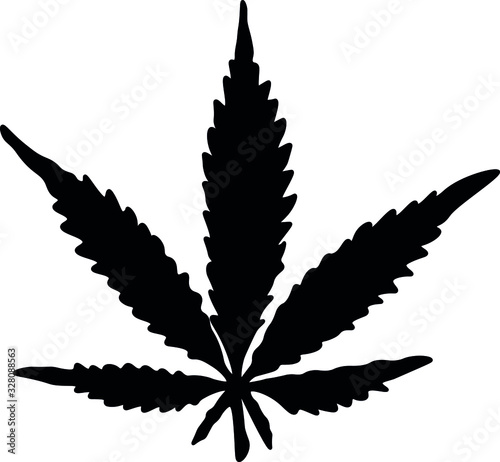 Marijuana leaf vector black 