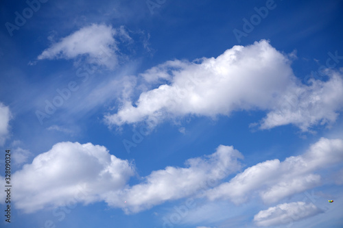 blue sky with clouds closeup sun view,