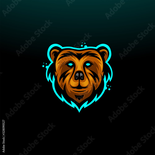 Bear Head Mascot Logo Vector Icon Illustration