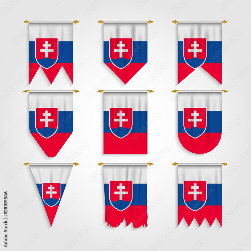 Slovakia Flag in different shapes, Flag of Slovakia In Various Shapes Slovakia Flag in different shapes, Flag of Slovakia In Various Shapes