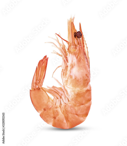 Shrimps on a white background. Seafood photo