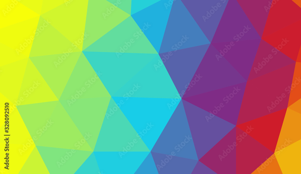 Fototapeta premium Rainbow polygons background image, vector illustration.