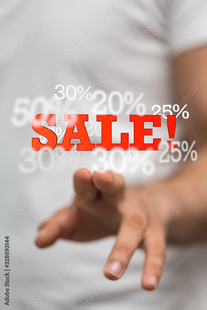 using white and red sales flying icons 3D rendering using white and red sales flying icons 3D rendering
