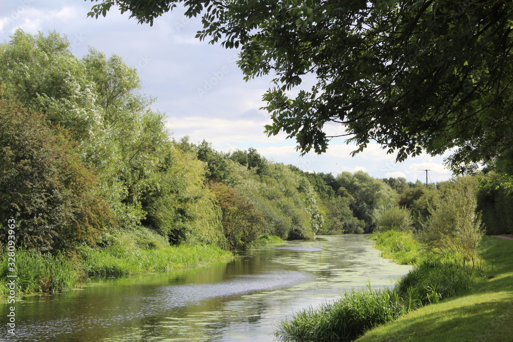 Selby Canal viewed from footpath towards Brayton Bridge North Yorkshire, Britain, UK Selby Canal viewed from footpath towards Brayton Bridge North Yorkshire, Britain, UK