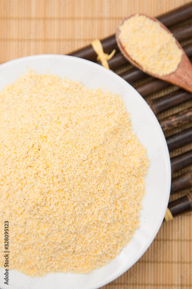 Cornmeal on the plate, Cornmeal on the plate,