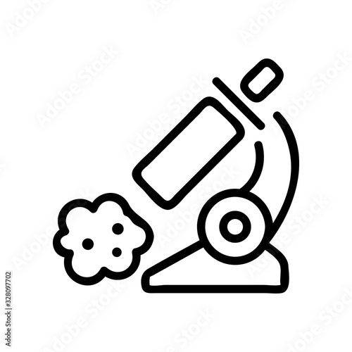 microscope and cancer icon vector. Thin line sign. Isolated contour symbol illustration