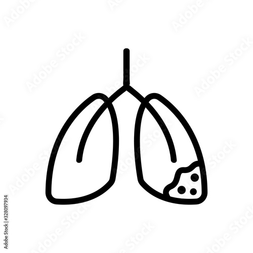 cancer organ icon vector. Thin line sign. Isolated contour symbol illustration