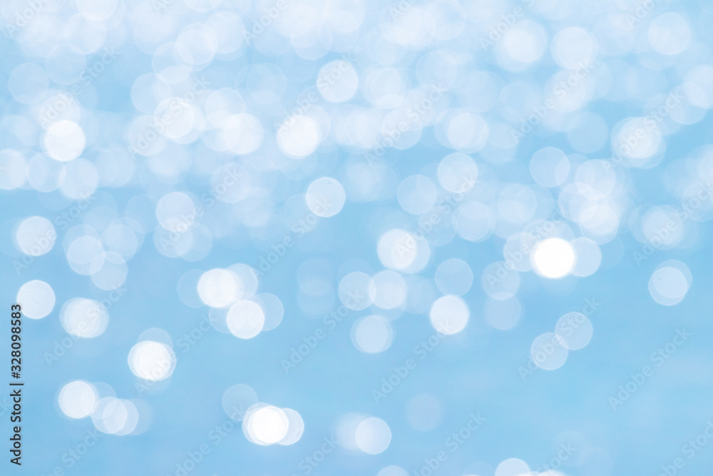 Abstract light blue background with white bokeh_ Abstract light blue background with white bokeh_