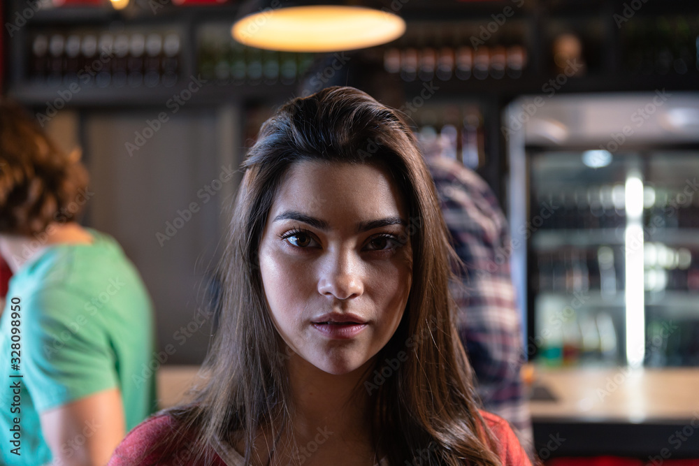 Caucasian woman looking at the camera Caucasian woman looking at the camera