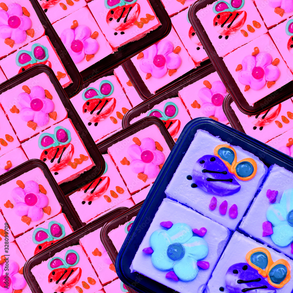 Contemporary art collage. Sweet cake background Contemporary art collage. Sweet cake background